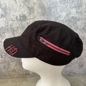 Harley Davidson Women’s Biker Hat Cadet Cap Black Pink Zipper Motorcycle Riding